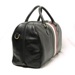 Borsa da viaggio in pelle pieno fiore - nero con bandiera Italia - Img 3