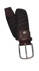 CINTURA UOMO 3,5 CM BICOLORE ELASTICA INTRECCIATA IN TESSUTO E PELLE ORIONE BELTS ARTIGIANALE MADE IN ITALY - Img 2