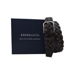 CINTURA UOMO 3,5 CM EXTRA LARGE INTRECCIATA IN CUOIO ORIONE BELTS ARTIGIANALE MADE IN ITALY - Img 6