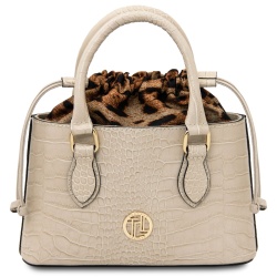 Croque - Borsa a mano in pelle effetto cocco