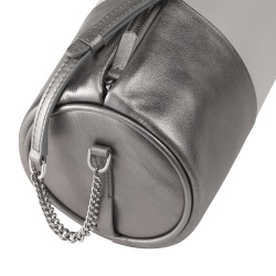 DUDU Borsa Donna Cilindrica in Pelle, Borsa a Tracolla con Catena e Pelle, Borsa a Cilindro Piccola Fashion Elegante con Cerniera - Img 4