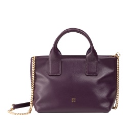 DUDU Borsa Donna Piccola a Tracolla in Vera Pelle, Borsa Mini Bag da Sera Elegante, 22 x 13 cm, Doppi Manici, Tracolla a Catena, Chiusura Zip