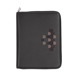 DUDU Cartella Portadocumenti A5 in Vera Pelle da Uomo Donna, Porta Tablet iPad Mini, Portablocchi, Organizer per Blocco Note Quaderno A5