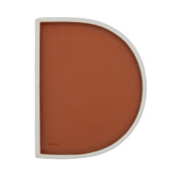 DUDU Doppio Svuotatasche di Design in Pelle, Rigido a Forma di D, Portaoggetti da Ingresso da Scrivania, Vassoio Moderno Bicolore - Img 2