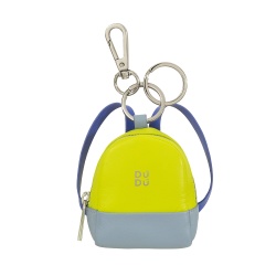 DUDU Piccolo Portamonete Borsello con Portachiavi Donna in Pelle, Design a Mini Zainetto, Cerniera Zip, Doppio Anello e Moschettone