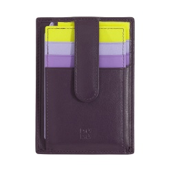 DUDU Porta Carte di Credito in Pelle Multicolore Sottile Slim Uomo Donna con 9 Slot e Chiusura di Sicurezza