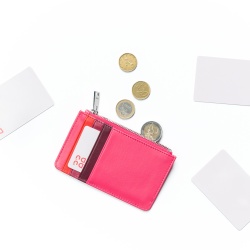 DUDU Porta Carte di Credito Uomo Donna in Pelle, Portafoglio Sottile Piccolo, 4 Porta Tessere Portacarte, con Chiusura a Cerniera - Img 3