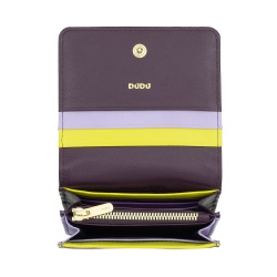 DUDU Portafoglio Donna Piccolo in Pelle Schermato RFID Colorato Ultra Compatto con Zip Interna e 8 Porta Carte Tessere - Img 5