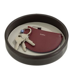 DUDU Svuotatasche da Ingresso Rotondo in Pelle, Vassoio Piccolo da 16cm Multicolore di Design, Oggetto Decorativo di Casa - Img 3