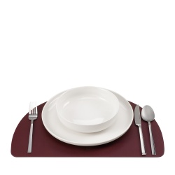 DUDU Tovaglietta Americana in Pelle, Tovagliette da Colazione Pranzo, Bifacciale Double Face, Antiscivolo, Mezzaluna 44x30 cm, Bicolore - Img 3