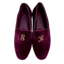 PANTOFOLE DONNA CHIUSE IN VELLUTO GEDA PERSONALIZZATE CON INIZIALI MADE IN ITALY - Img 2