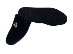 PANTOFOLE DONNA GEDA IN VELLUTO NERO MIS. 39 CON INIZIALI "C" E "L" MADE IN ITALY - Img 3