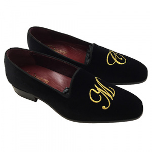 PANTOFOLE UOMO CHIUSE IN VELLUTO PERSONALIZZABILI CON INIZIALI GAROFALO GIANBATTISTA ARTIGIANALI MADE IN ITALY - Img 2