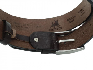 PARURE SET REGALO CINTURA UOMO 4 CM PORTACHIAVI E PORTA CARTE IN CUOIO DI TORO ORIONE BELTS ARTIGIANALE MADE IN ITALY - Img 3