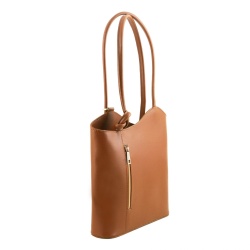 Patty - Borsa donna convertibile a zaino in pelle Saffiano - Img 2