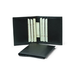 Portacarte di credito in pelle con RFID - nero - Img 2