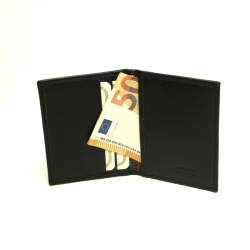 Portacarte di credito in pelle con RFID - nero - Img 3