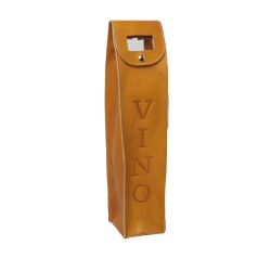 Portavino in pelle - giallo ocra - Img 4