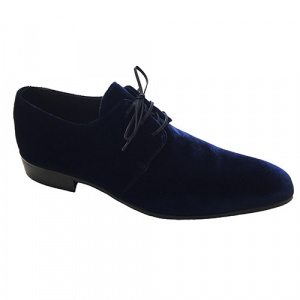 SCARPE LUSSO UOMO STRINGATE IN VELLUTO GAROFALO GIANBATTISTA ARTIGIANALI MADE IN ITALY - Img 3