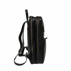 Zaino in pelle con fascia per trolley-Nero - Img 4