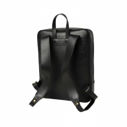 Zaino in pelle con fascia per trolley - nero - Img 2