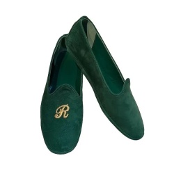 BALLERINE FRIULANE DONNA GEDA IN CAMOSCIO NERO MIS. 39 INIZIALI "L" e "C" MADE IN ITALY - Img 8