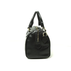 Bauletto due manici in pelle - nero - Img 3