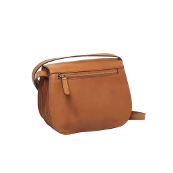 Borsa a tracolla da donna in pelle di vitello pieno fiore-Cuoio - Img 3