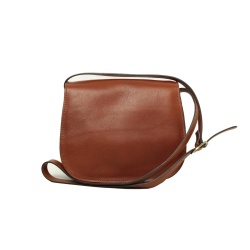 Borsa a tracolla da donna in pelle di vitello pieno fiore -Teak