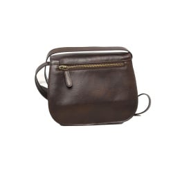 Borsa a tracolla da donna in pelle di vitello pieno fiore-Testa moro - Img 3