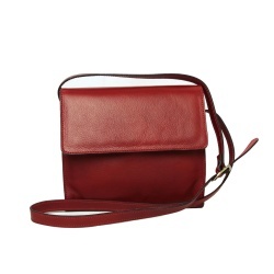 Borsa a tracolla di vitello pieno fiore-Rosso