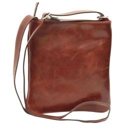 Borsa a tracolla in pelle - marrone - Img 4