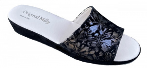 CIABATTA DONNA MILLY IN CAMOSCIO STAMPA FIORI ARTIGIANALE MADE IN ITALY - Img 7