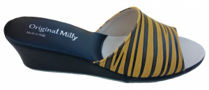 CIABATTA DONNA MILLY IN CAMOSCIO STAMPA ZEBRATO ARTIGIANALE MADE IN ITALY - Img 2