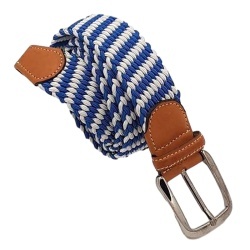 CINTURA UOMO 3,5 CM BICOLORE ELASTICA INTRECCIATA IN TESSUTO ORIONE BELTS ARTIGIANALE MADE IN ITALY - Img 3