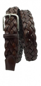 CINTURA UOMO 3,5 CM EXTRA LARGE INTRECCIATA IN CUOIO ORIONE BELTS ARTIGIANALE MADE IN ITALY - Img 2