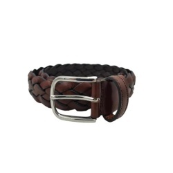 CINTURA UOMO 3,5 CM EXTRA LARGE INTRECCIATA IN CUOIO ORIONE BELTS ARTIGIANALE MADE IN ITALY - Img 4