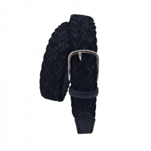 CINTURA UOMO 3,5 CM INTRECCIATA IN CAMOSCIO ORIONE BELTS ARTIGIANALE MADE IN ITALY - Img 2
