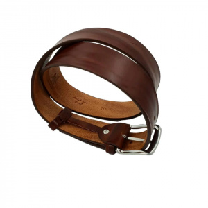 CINTURA UOMO 4 CM EXTRA LARGE IN CUOIO DI TORO PLISSE' ORIONE BELTS ARTIGIANALE MADE IN ITALY - Img 3