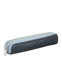 DUDU Astuccio in Vera Pelle con Cerniera Zip, Portapenne, Piccolo 18x3cm, Compatto e Colorato - Img 2