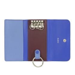 DUDU Astuccio Portachiavi in Pelle Colorato con 5 Anelli per Chiavi di Casa Auto, Design Minimal, con Bottone - Img 2