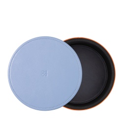 DUDU Barattolo in Pelle di Design da Arredamento, Portaoggetti con Coperchio 10x10cm, Porta Cialde Monete Chiavi Caramelle Gioielli - Img 3