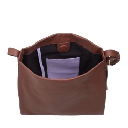 DUDU Borsa Donna a Spalla Trapezoidale in Vera Pelle, Borsa a Trapezio con Tracolla Regolabile – Elegante, Spaziosa per Tempo Libero, Lavoro, Sera - Img 3