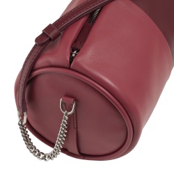 DUDU Borsa Donna Cilindrica in Pelle, Borsa a Tracolla con Catena e Pelle, Borsa a Cilindro Piccola Fashion Elegante con Cerniera - Img 4