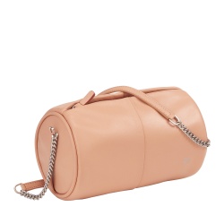 DUDU Borsa Donna Cilindrica in Pelle, Borsa a Tracolla con Catena e Pelle, Borsa a Cilindro Piccola Fashion Elegante con Cerniera - Img 2