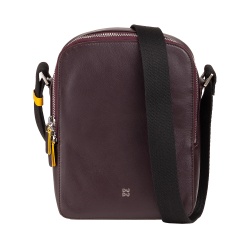 DUDU Borsello Uomo in Vera Pelle Colorato, Borsa a Tracolla Regolabile, Design Piccolo Compatto, Multi Scomparto e Chiusura Zip