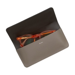 DUDU Custodia Porta Occhiali da Vista e Occhiali da Sole in Vera Pelle Morbida con Chiusura Magnetica, Astuccio Portaocchiali Colorato - Img 3