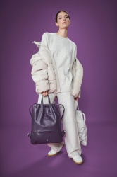 DUDU Zaino Donna a Sacca in Morbida Pelle, Zaino con Coulisse e Bottone Magnetico, Doppia Maniglia, Zaino Semplice Elegante - Img 8
