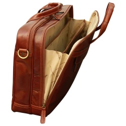 Esclusiva II Borsa in Pelle per Laptop. Marrone - Img 4