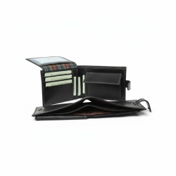Leather Bifold Wallet - Black with RFID - Img 3